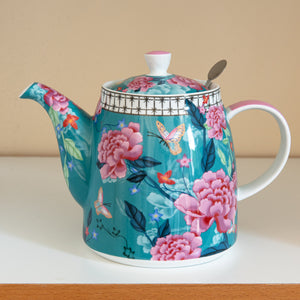 Théière Pivoine Japonaise Turquoise - 1L / 4 tasses