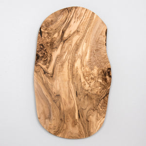 Planche à découper en bois d'olivier, sculptée à la main, avec de nombreuses veines